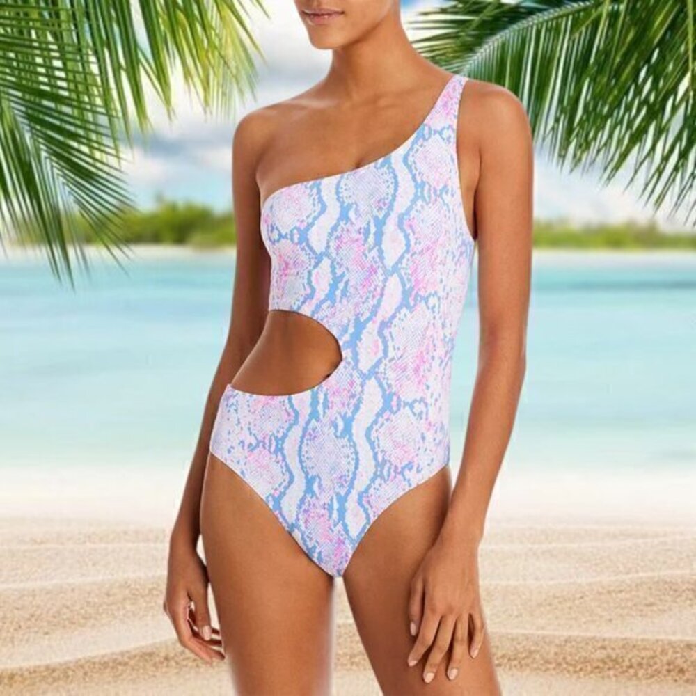 Aqua Swim Snake Print One Piece Swimsuit Large